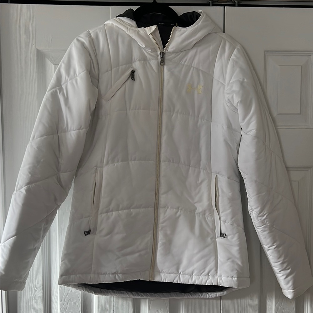 Under Armour White Puffer Jacket with Hood